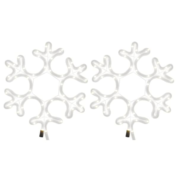 vidaXL Lumihiutale joulukoriste LED-valot 2 kpl lämmin valk. 27x27 cm