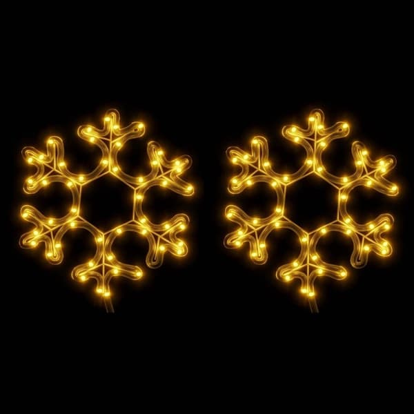 vidaXL Lumihiutale joulukoriste LED-valot 2 kpl lämmin valk. 27x27 cm