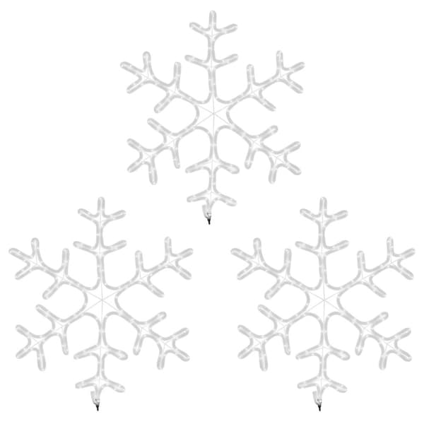 vidaXL Lumihiutale joulukoriste LED-valot 3 kpl lämmin valk. 59x59 cm