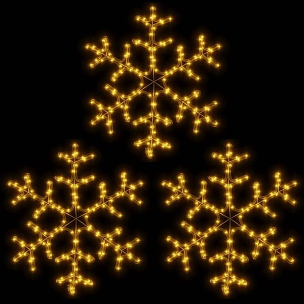 vidaXL Lumihiutale joulukoriste LED-valot 3 kpl lämmin valk. 59x59 cm