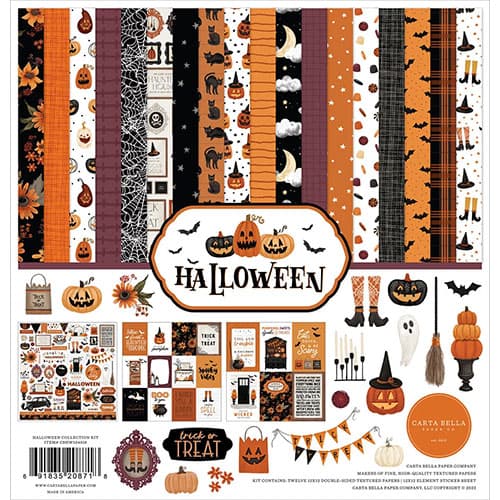 Paper Pad Carta Bella - Halloween - 12x12 Tum + Stickers