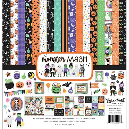 Paper Pad Echo Park - Monster Mash - 12x12 Tum - 12 ark
