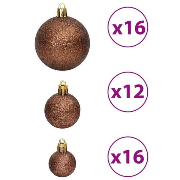 vidaXL Julgranskulor 100 st brun 3/4/6 cm