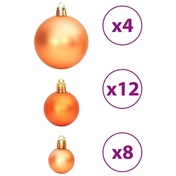 vidaXL Julgranskulor 100 st brun 3/4/6 cm