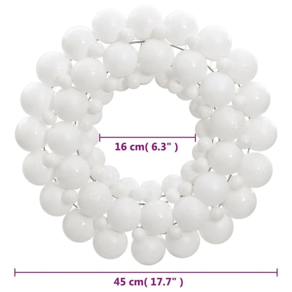 vidaXL julekrans 45 cm polystyren hvid