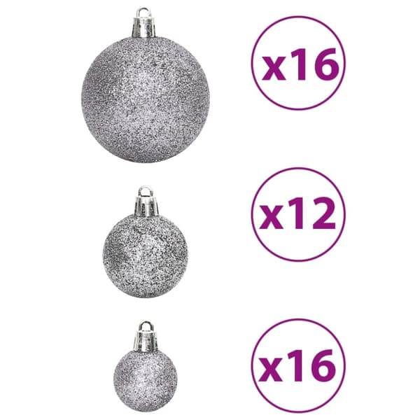 vidaXL Julekuler 100 stk grå 3 / 4 / 6 cm
