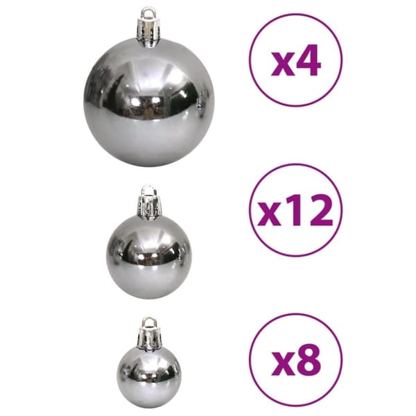 vidaXL Julekuler 100 stk grå 3 / 4 / 6 cm
