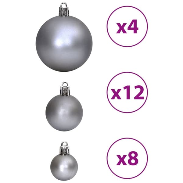 vidaXL Julekuler 100 stk grå 3 / 4 / 6 cm