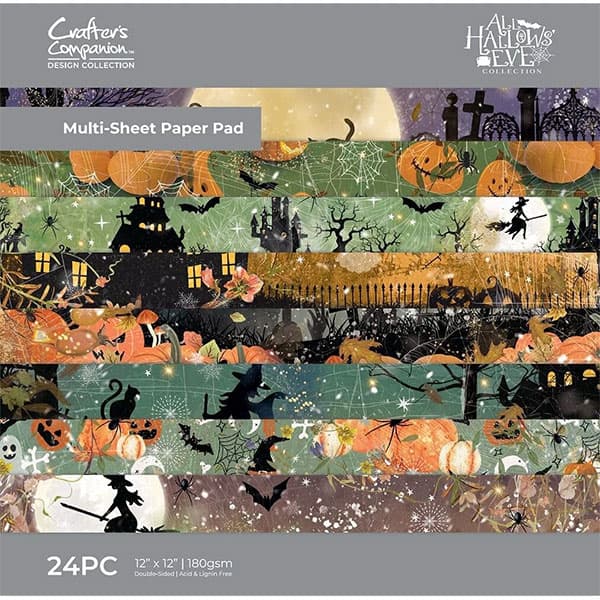 Paper Pad 12x12 - Crafters Companion - All Hallows Eve - 24 ark