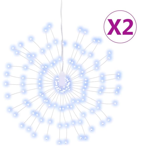vidaXL Starburst jouluvalot 140 LED-valoa 2 kpl kylmä valkoinen 17 cm