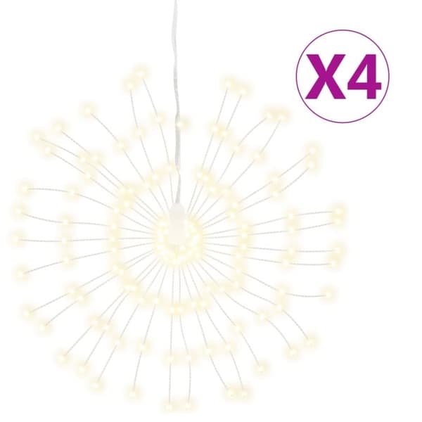 vidaXL Starburst jouluvalot 140 LED-valoa 4 kpl lämmin valkoinen 17 cm