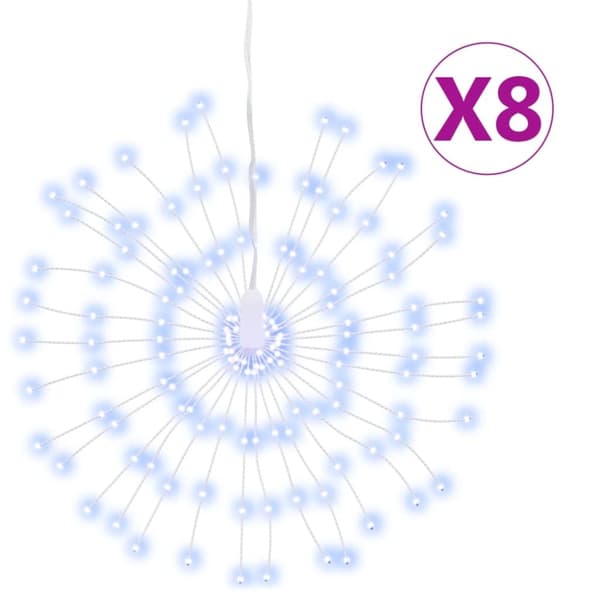 vidaXL lysende starburst-dekoration 8 stk. 140 LED'er 17 cm kold hvid