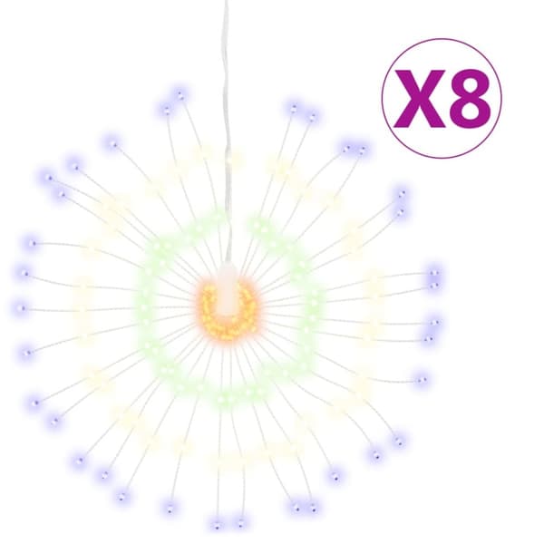 vidaXL Starburst jouluvalot 140 LED-valoa 8 kpl monivärinen 17 cm
