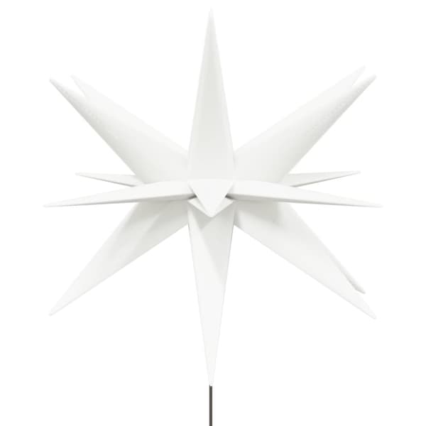 vidaXL Stjärna med LED med spett vikbar vit 57 cm