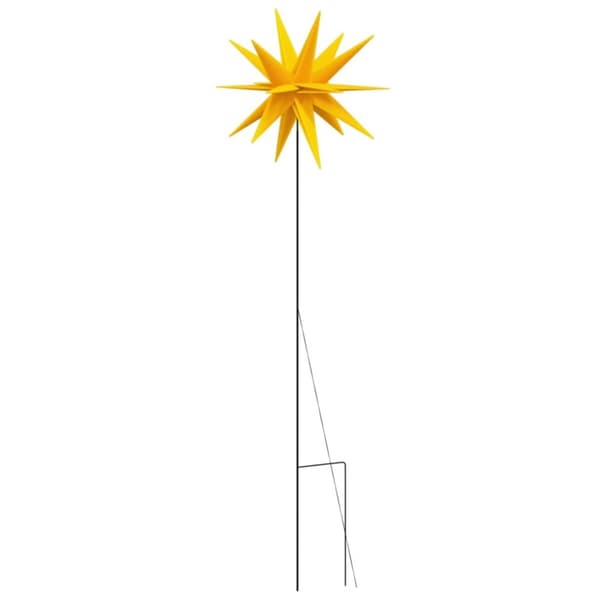 vidaXL juledekoration med LED-lys og jordspyd foldbar 57 cm gul