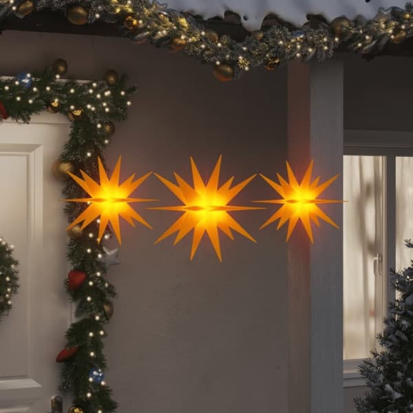 vidaXL Jouluvalo 3 LED-valoa taitettava keltainen
