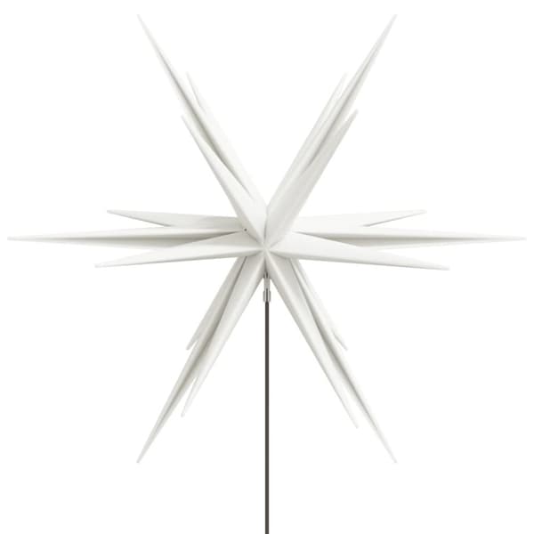 vidaXL juledekoration med LED-lys og jordspyd foldbar 57 cm hvid