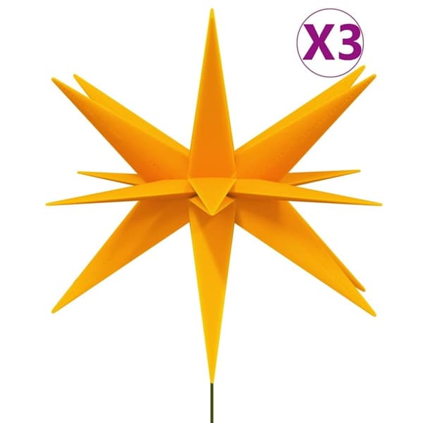 vidaXL Jouluvalo maapiikillä 3 kpl LED-valoilla taitettava kelt. 35 cm