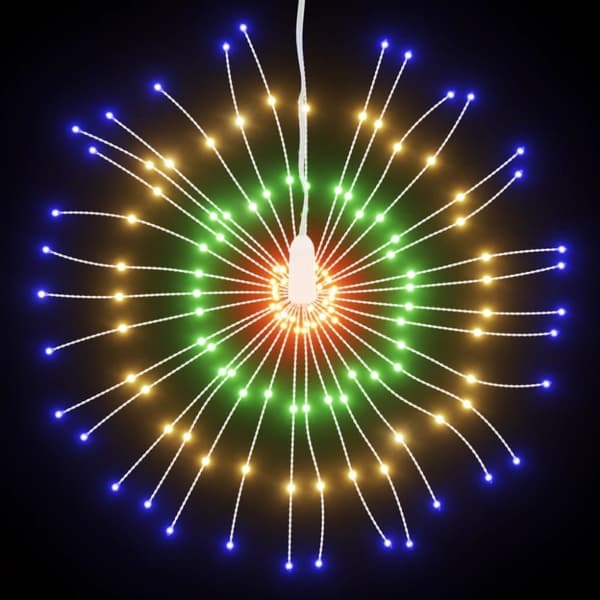vidaXL lysende starburst-dekoration 4 stk. 140 LED'er 17 cm flerfarvet