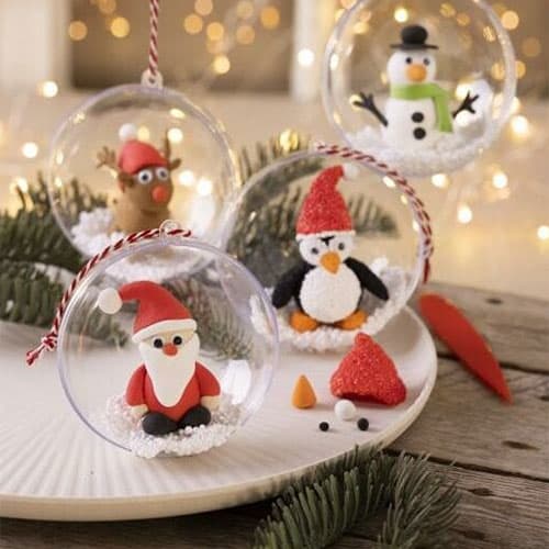 DIY Kit Julgranskulor - Silk Clay och Foam Clay Figurer