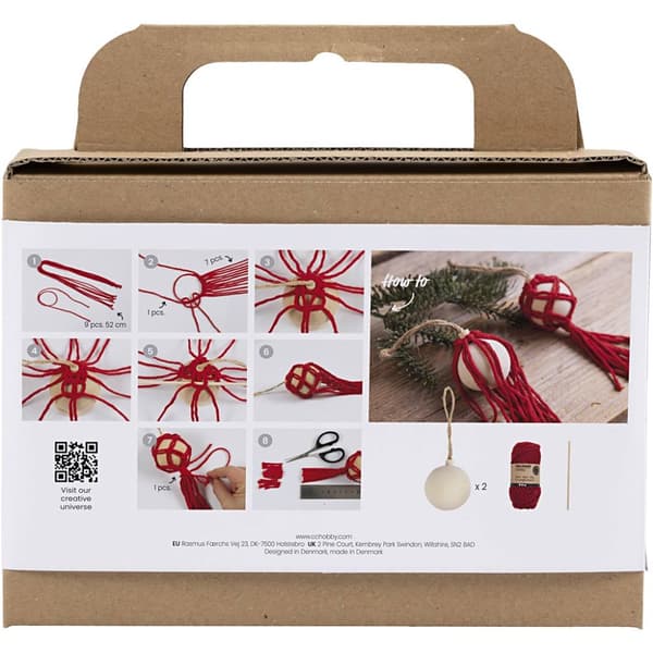 Julpyssel - DIY Kit - Julgranskulor Makramé