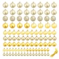 Miniatyrbild 2 av 10: Julgranskulor 100 Delar Set 3/4/6 Cm Guld