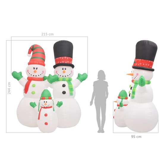 Uppblåsbar Snögubbefamilj Led Ip44 240 Cm