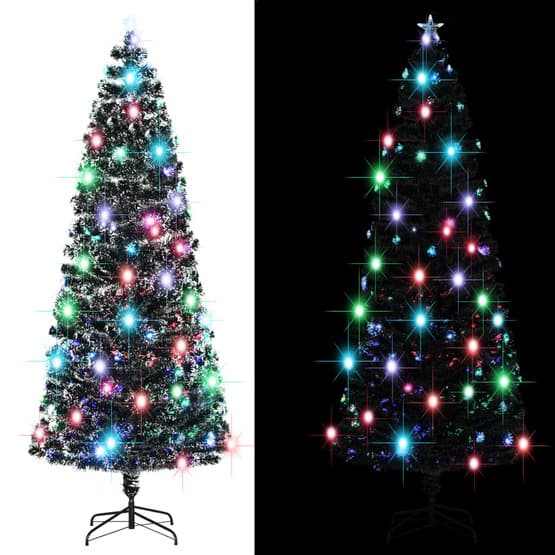 Plastgran Med Fot Och Led Fiberoptik 240 Cm