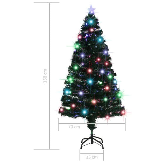 Plastgran Med Fot Och Led 150 Cm Fiberoptik