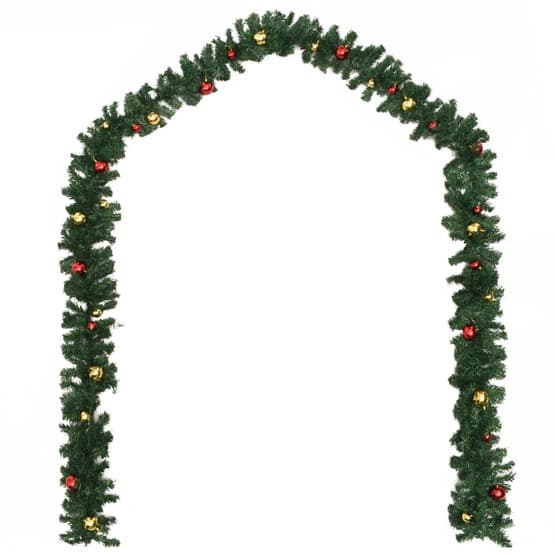 Julgirlanger 4 St Med Julkulor Grön 270 Cm Pvc