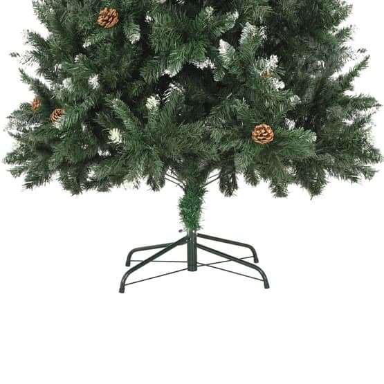 Plastgran Med Kottar Och Vitt Glitter 210 Cm