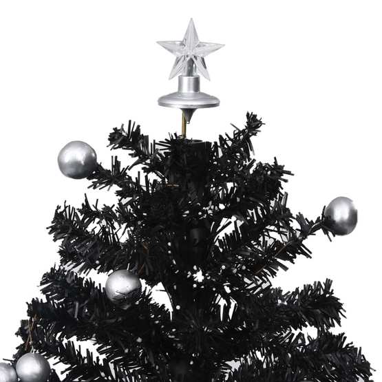 Julgran Med Snö Och Paraplybas Svart 75 Cm Pvc
