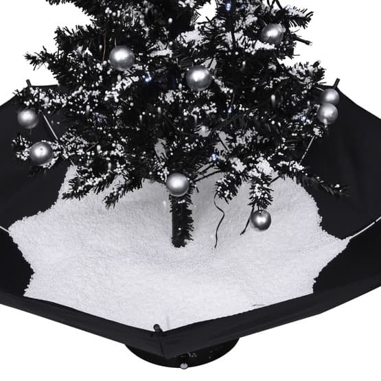 Julgran Med Snö Och Paraplybas Svart 75 Cm Pvc