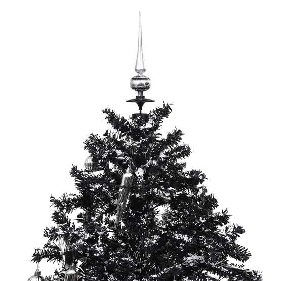 Julgran Med Snö Och Paraplybas Svart 170 Cm Pvc