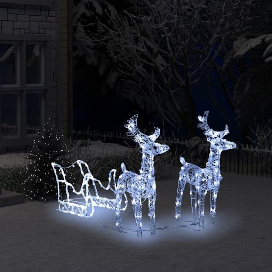Juldekoration Ren & Släde 160 Led 130 Cm Akryl