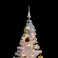 Miniatyrbild 6 av 8: Plastgran Med Julkulor Och Leds Vit 210 Cm