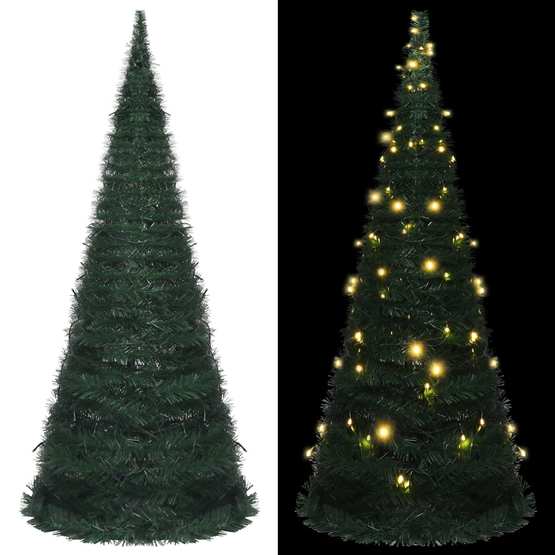 Pop-Up Plastgran Med Led Grön 210 Cm