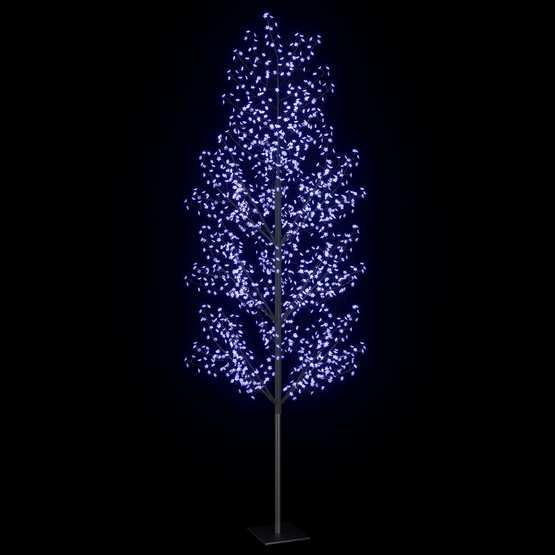 Plastgran 1200 Led Körsbärsblommor Blått Ljus 400 Cm