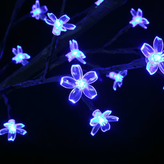 Plastgran 2000 Led Körsbärsblommor Blåvitt Ljus 500 Cm