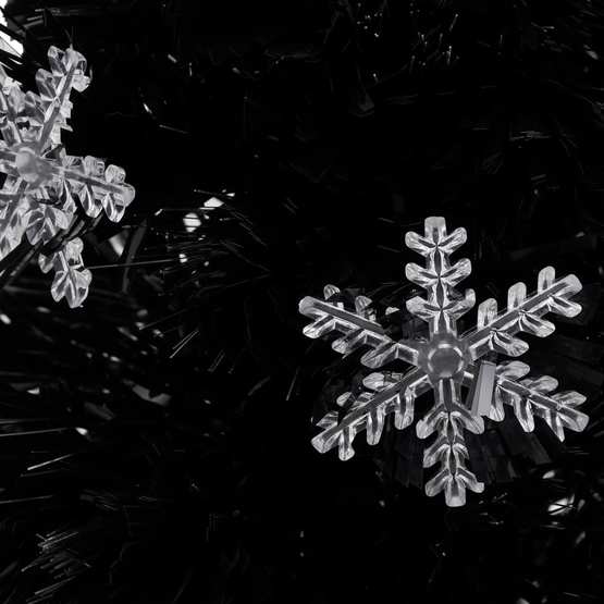 Julgran Med Led-Snöflingor Svart 64 Cm Fiberoptik