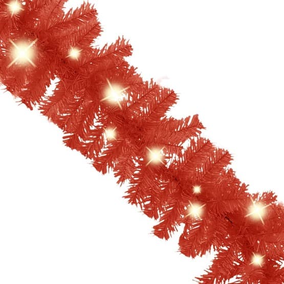 Julgirlang Med Led-Lampor 10 M Röd