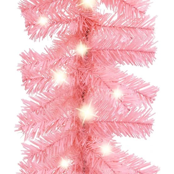 Julgirlang Med Led-Lampor 10 M Rosa