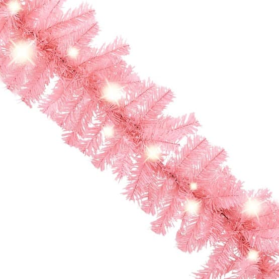 Julgirlang Med Led-Lampor 20 M Rosa