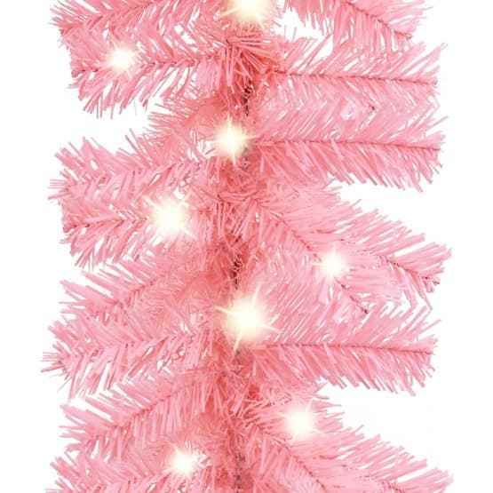 Julgirlang Med Led-Lampor 20 M Rosa