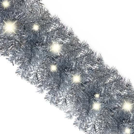 Julgirlang Med Led-Lampor 10 M Silver