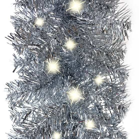 Julgirlang Med Led-Lampor 20 M Silver