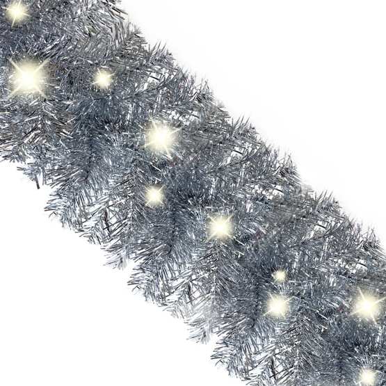 Julgirlang Med Led-Lampor 20 M Silver