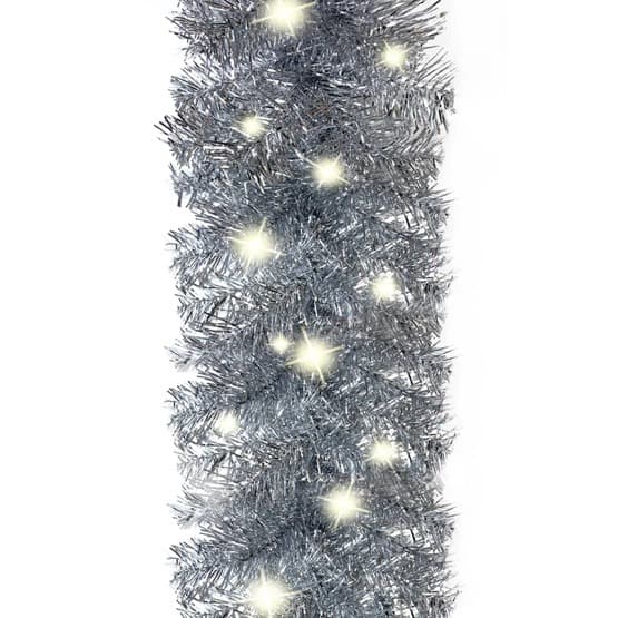 Julgirlang Med Led-Lampor 20 M Silver