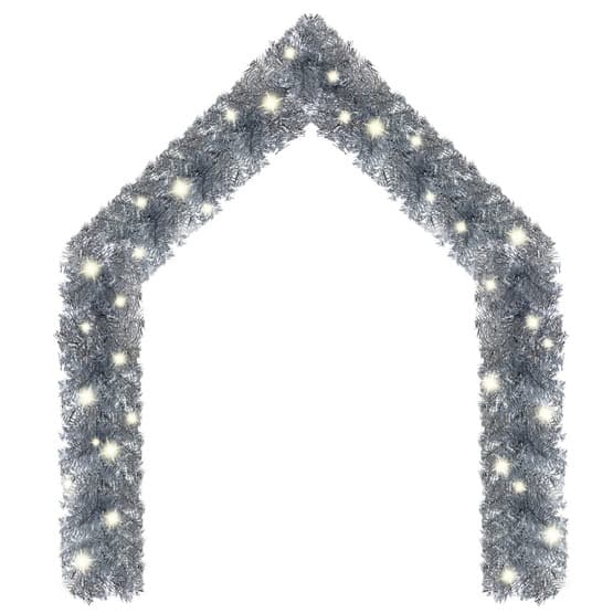 Julgirlang Med Led-Lampor 20 M Silver
