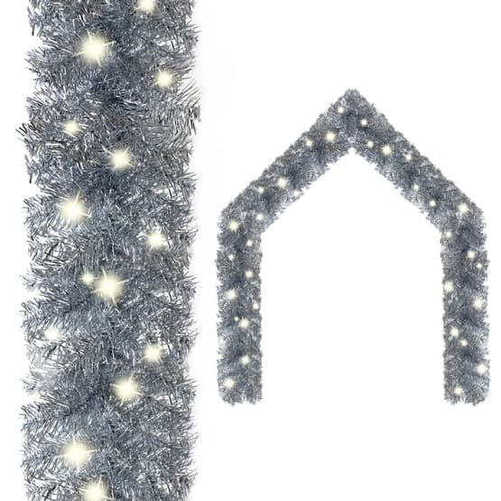 Julgirlang Med Led-Lampor 20 M Silver
